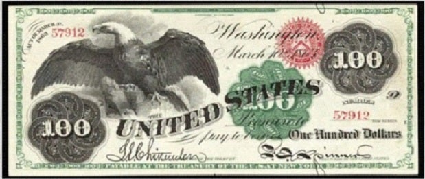 $100 Bill in 1862