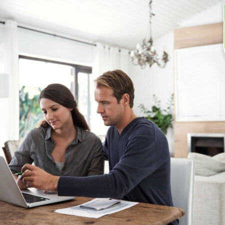 couple checking credit history