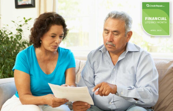 Couple looking at loan paper work