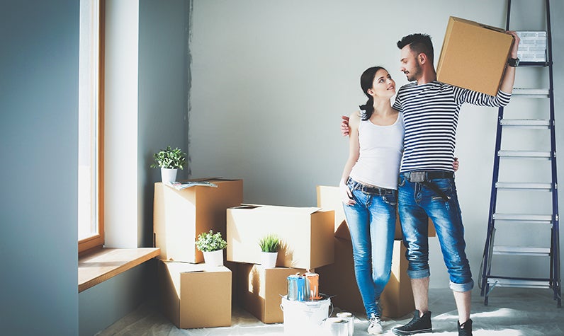 A couple moving into a house together