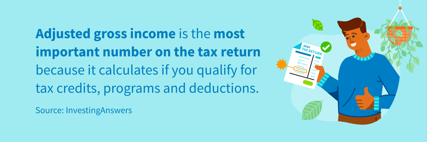 Adjusted gross income is the most important number on the tax return because it calculates if you qualify for tax credits, programs and deductions. 