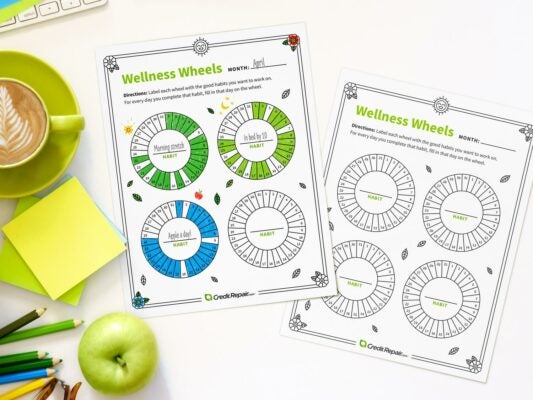 wellness wheels printables