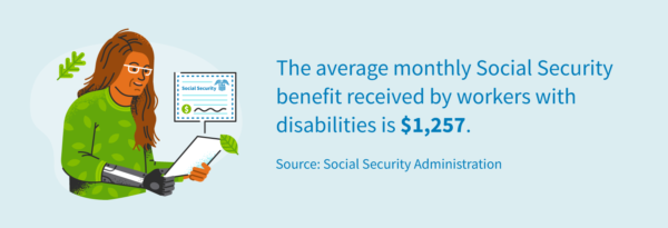 The average monthly Social Security benefit received by workers is $1,257.