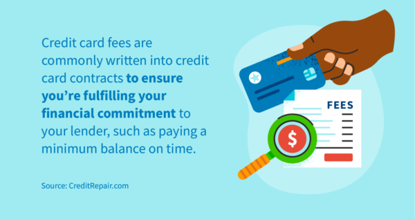 Credit card fees are commonly written into credit card contracts to ensure you're fulfilling your financial commitment to your lender.