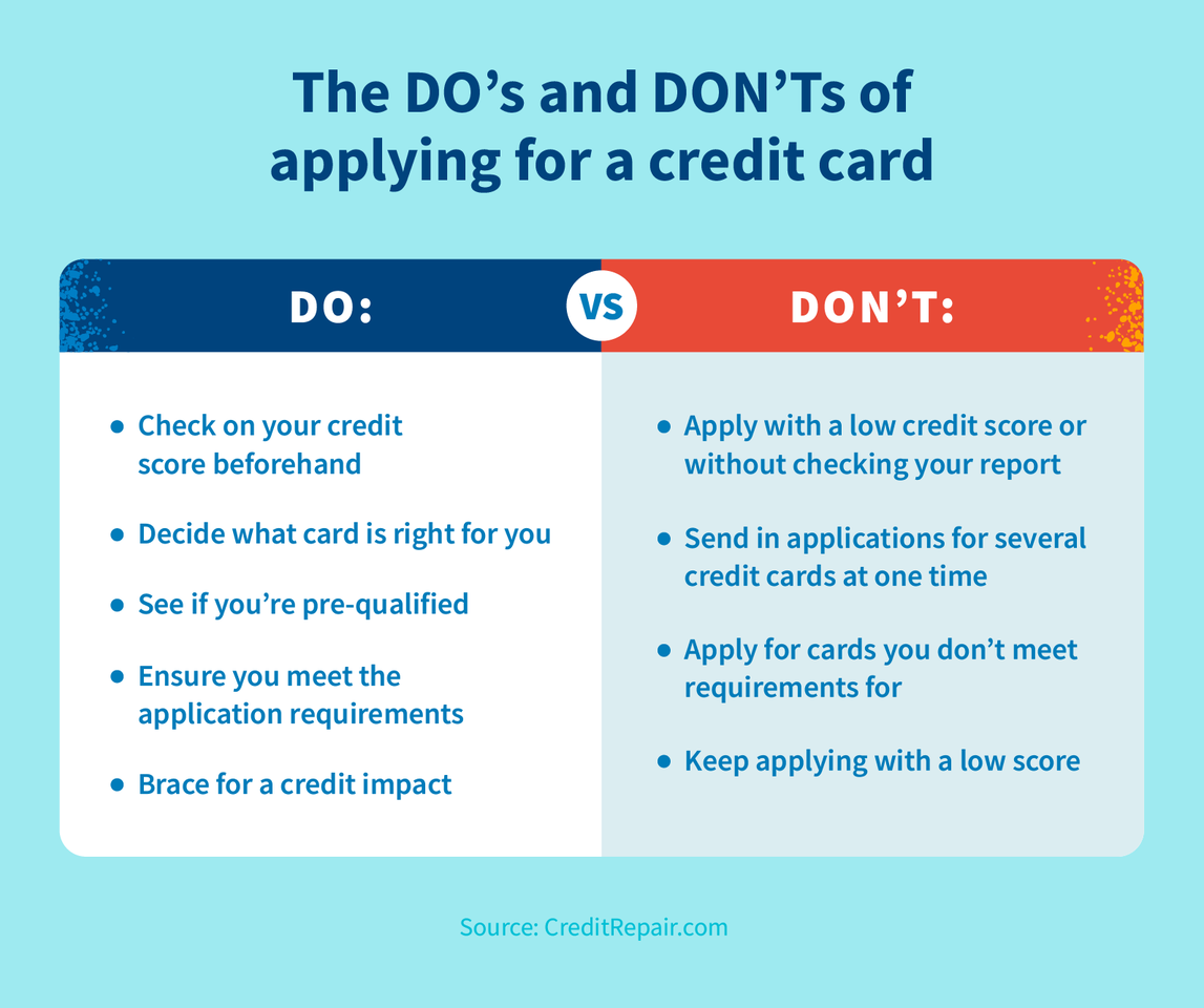 do's and don'ts of applying for a credit card