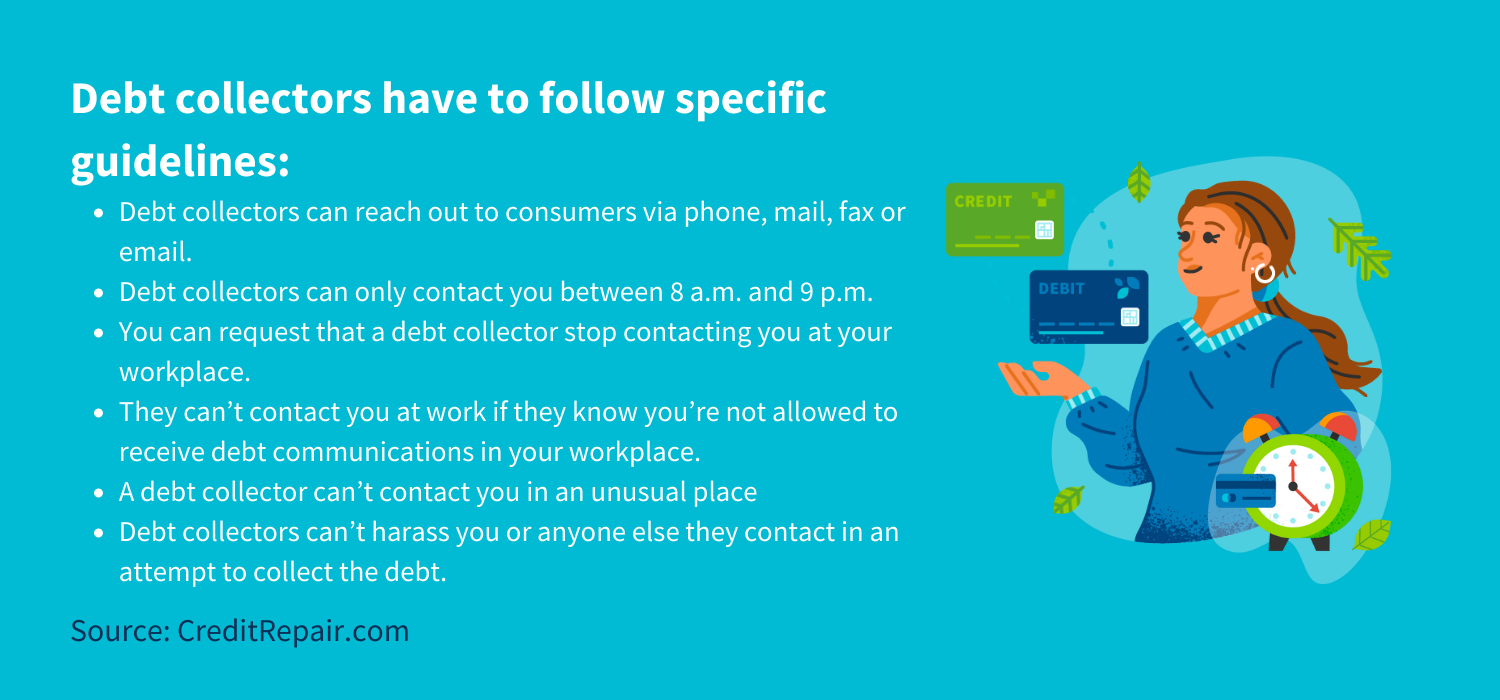 Debt collectors follow specific guidelines