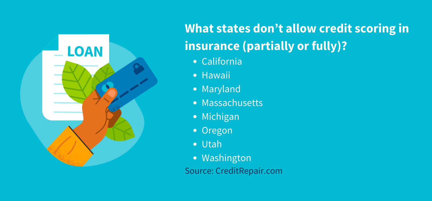 What states don’t allow credit scoring in insurance?
