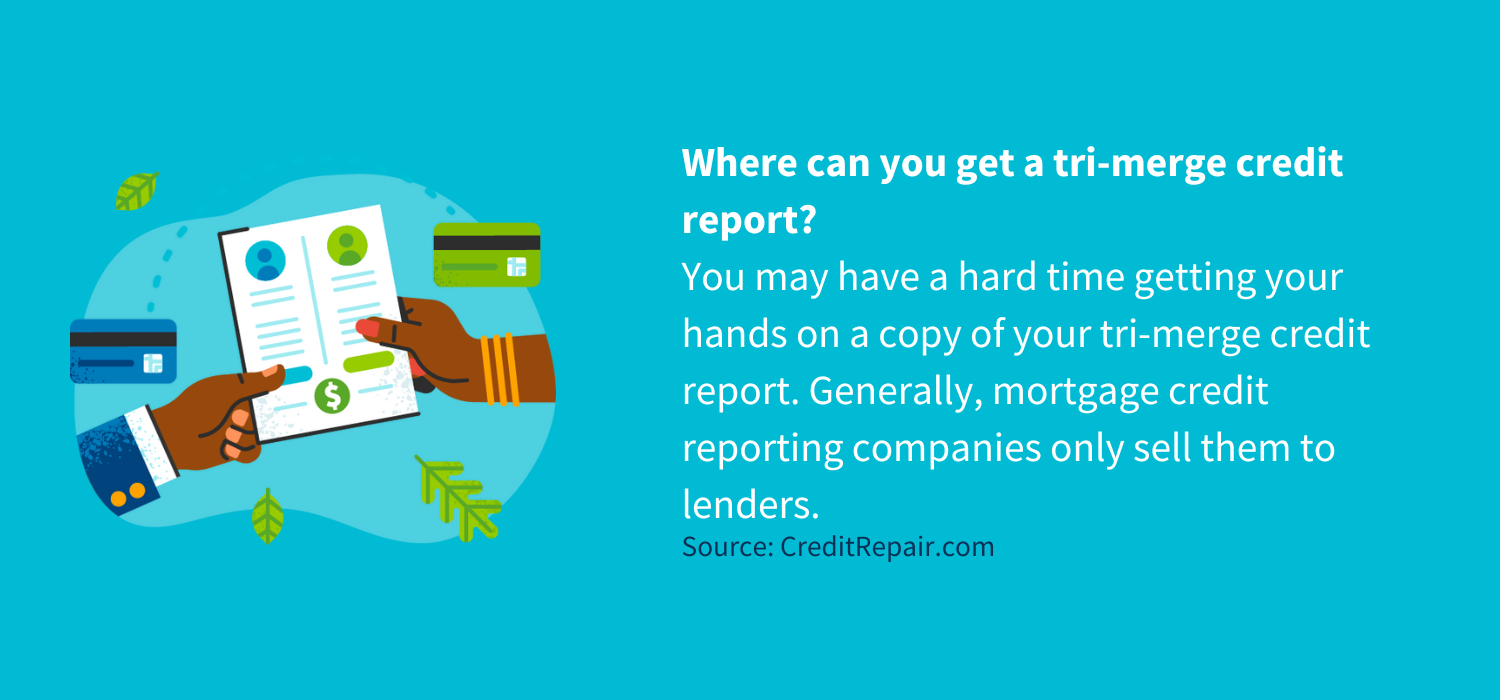 You may have a hard time getting your hands on a copy of your tri-merge credit report. Generally, mortgage credit reporting companies only sell them to lenders.