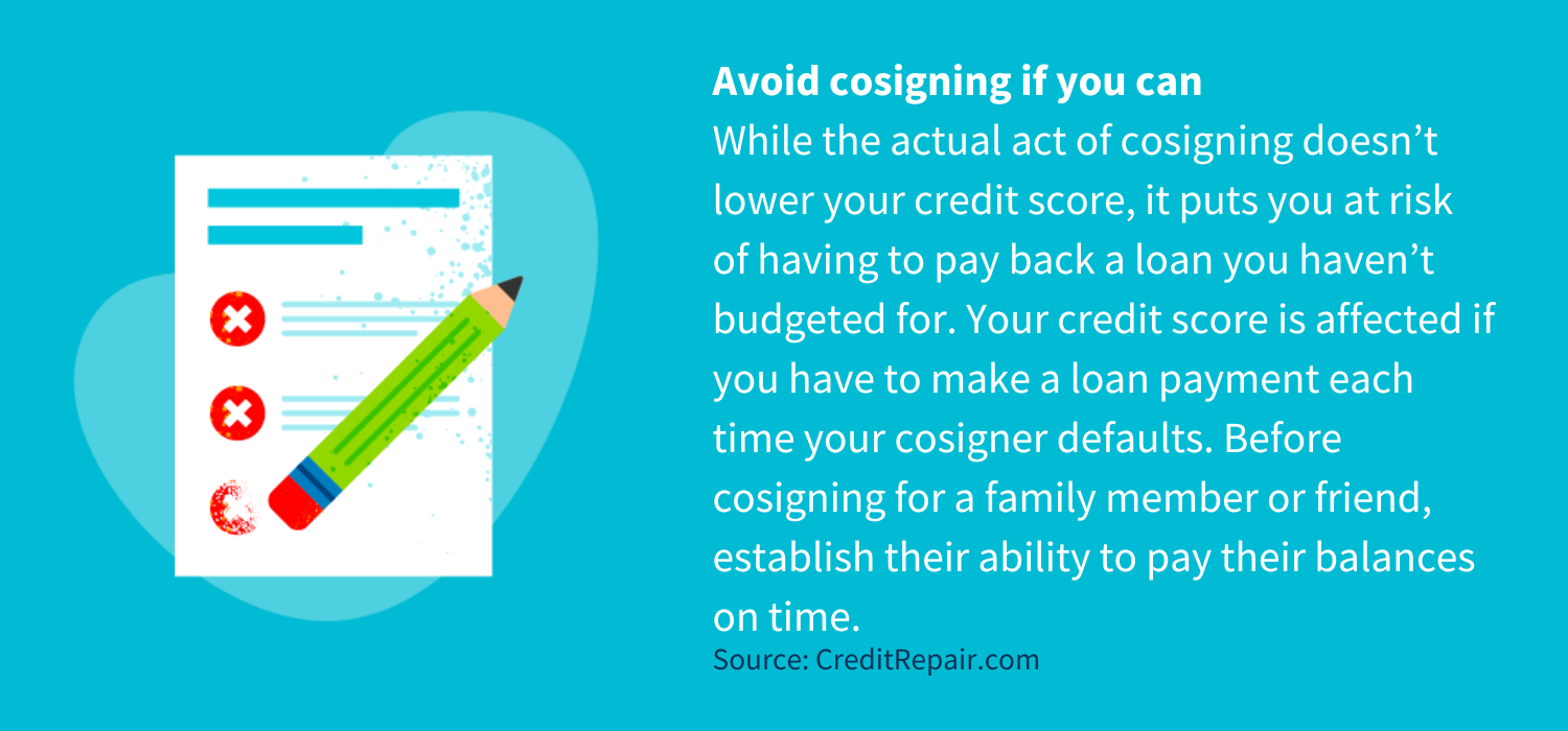 Avoid cosigning if you can