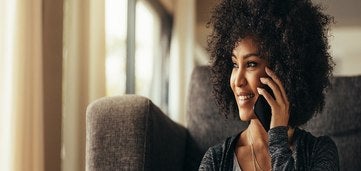 Women talks on phone