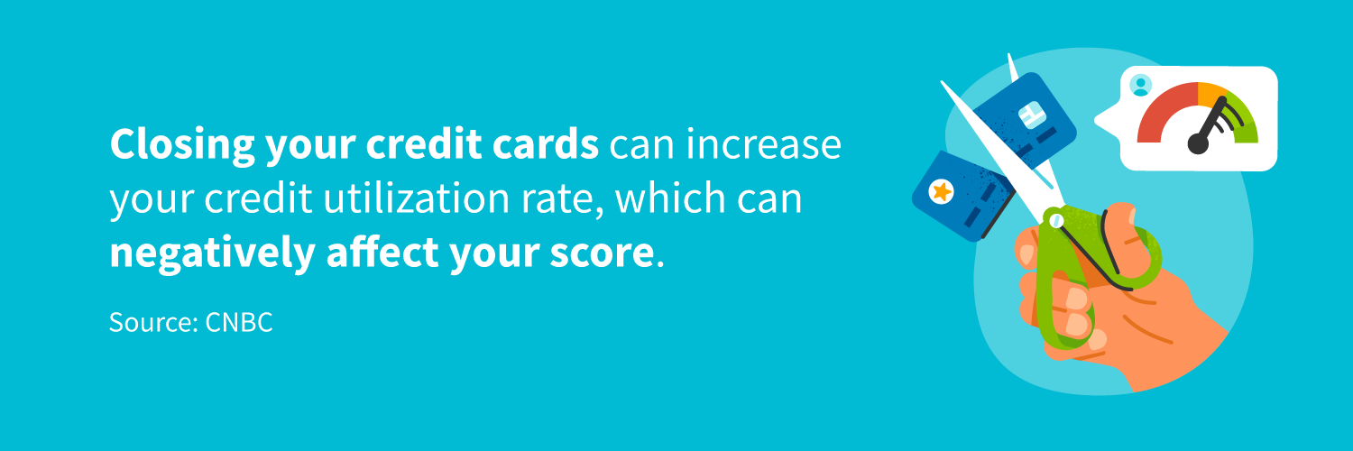 closing your cards can increase your utilization ratio