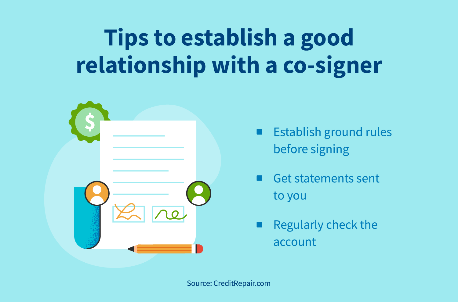 Tips to establish a good relationship with a co-signer